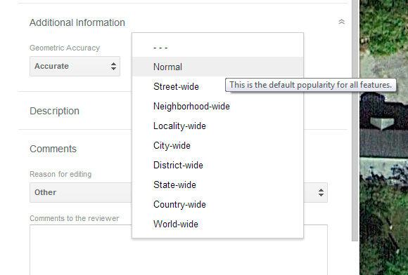 Additional Information Portion of Map Maker